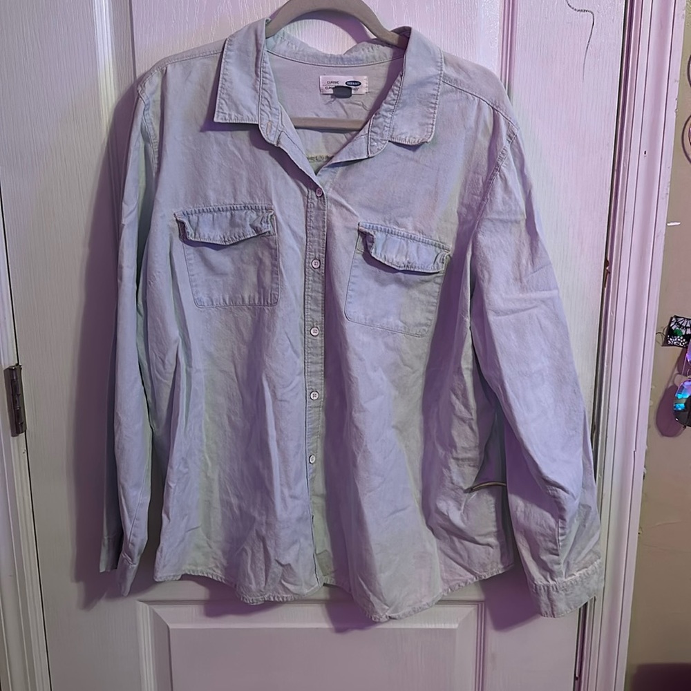 Old Navy Light wash Denim Button Top